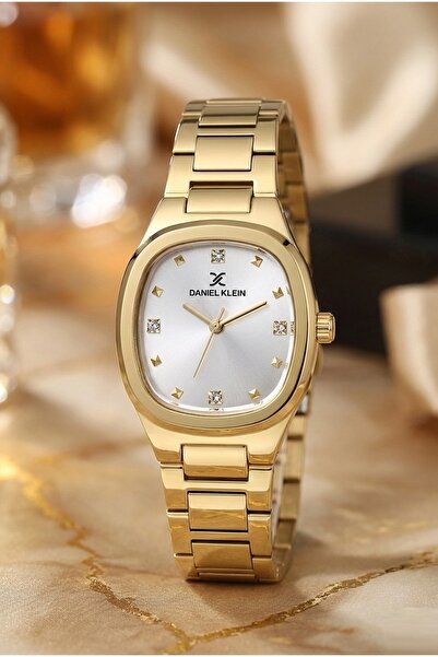 Daniel Klein Altın Çelik Kordonlu Feminen Oval Kare Kadın Kol Saati