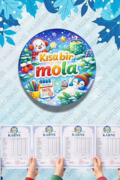 sanatıbedi 50 Adet Kısa Bir Mola Sticker - İyi Tatiller Temalı Okul Karne Öğr...