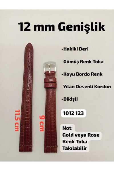 Brality Bordo Color- 12 mm Compatible Women's Wristwatch Band - Snake Pattern...