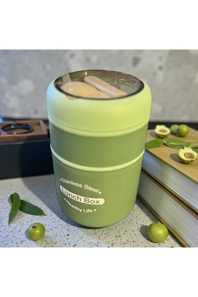 kitchenboost وعاء طعام فولاذي من توهانا مع مقبض - حافظة طعام حرارية ذات طبقتي...