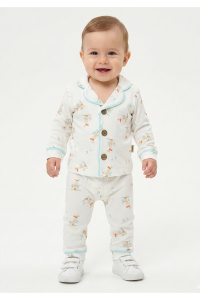Lily and Co Scarf Duck Shirt Collar Baby Girl Pajama Set