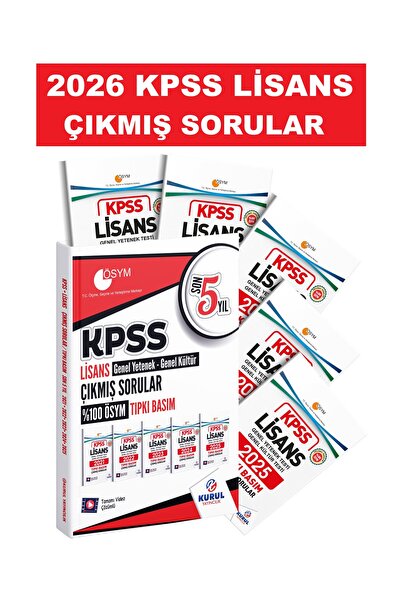 Kurul Yayıncılık 2026 KPSS GY-GK Lisans Çıkmış Sorular Son 5 Yıl Tıpkı Basım ...