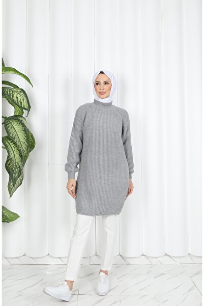 NİSUM MODA Slit Thick Knitwear Tunic