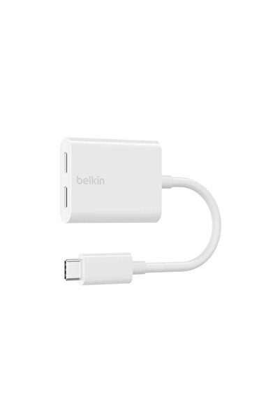 Belkin بيلكن -وصلة تايب سي بمنفذين تايب سي - ابيض
