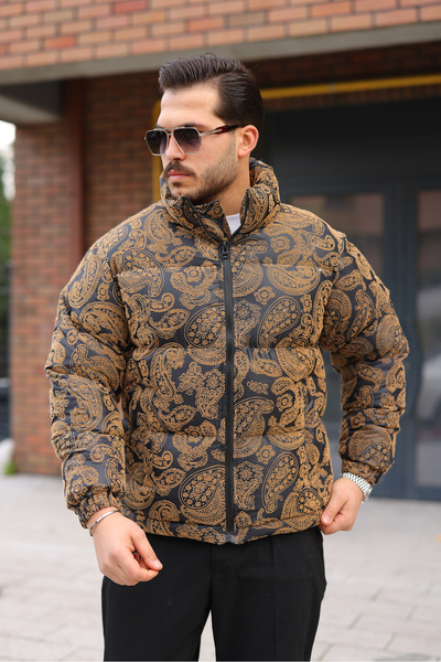MODAEMAS Men's Patterned Winter Inflatable Coat
