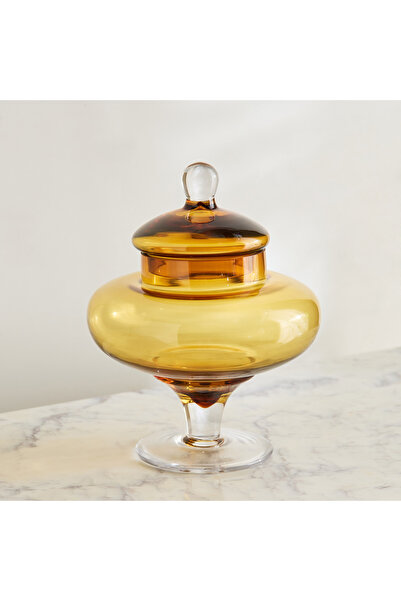 Home Box وعاء زجاجي ثقيل مزخرف من بيدرو - 20 × 25 سم