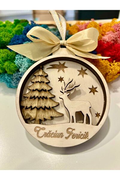 Bee Funky Προσωποποιημένη ξύλινη τριπλή μπάλα με ευχή ή όνομα