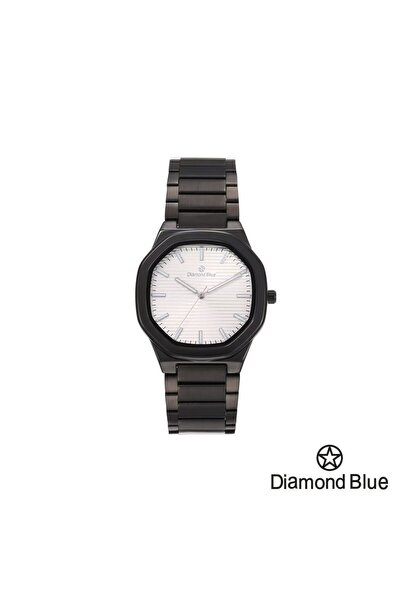 Diamond Blue Diamond Blue men's watch, black steel bracelet and white striped...