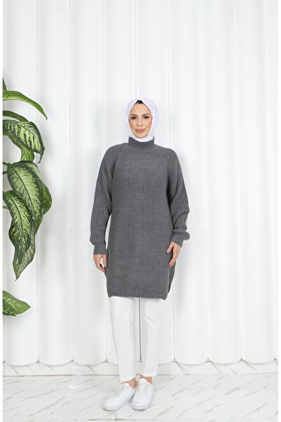 NİSUM MODA Slit Thick Knitwear Tunic