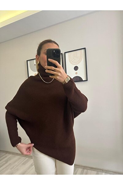 TB Butik Poncho tricotat cu mâneci liliac