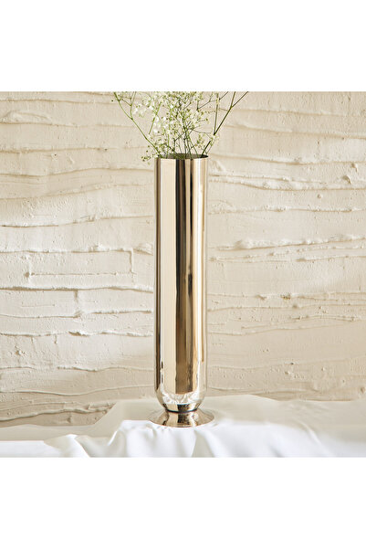 Home Box مزهرية أسطوانية مزخرفة من بليس سامايا مع قاعدة - 12×12×50 سم