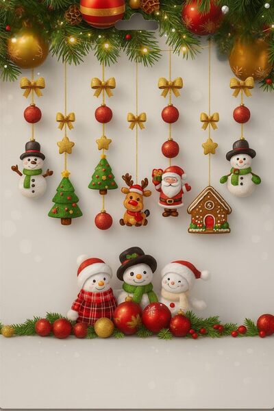 OKAVANGO زخرفة شجرة عيد الميلاد، لافتة زخرفية لعيد الميلاد، 3