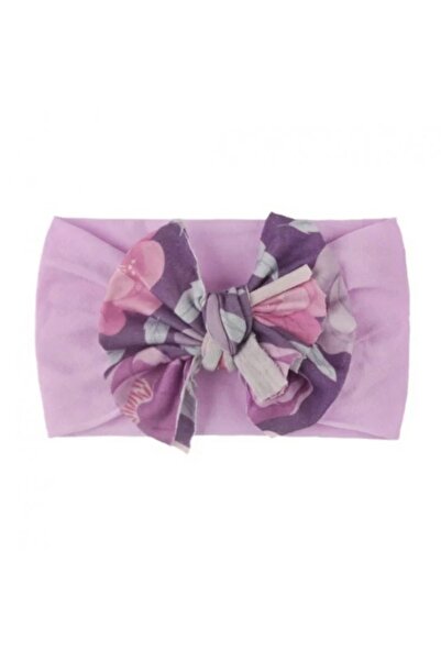 Superbaby Bentita lila lata cu funda inflorata aplicata