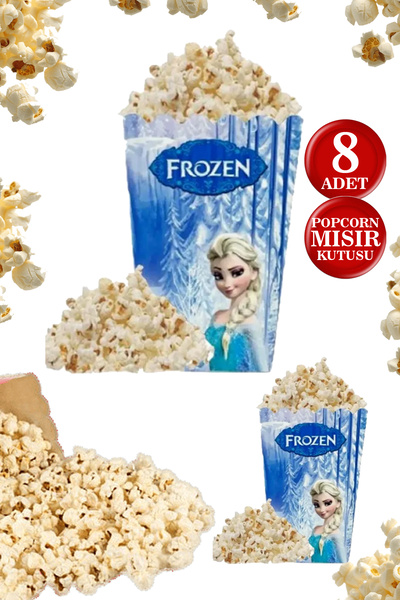 karanca parti süs 8-Piece Elsa Frozen Corn Box Popcorn Popcorn Bucket