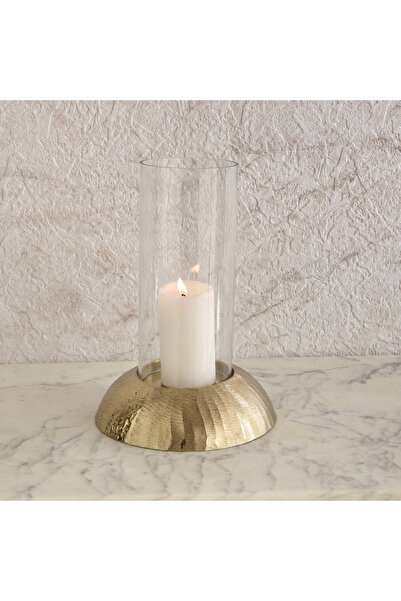 Home Box فانوس زجاجي من ميلروز ليت بقاعدة من الألومنيوم - 19×19×28 سم