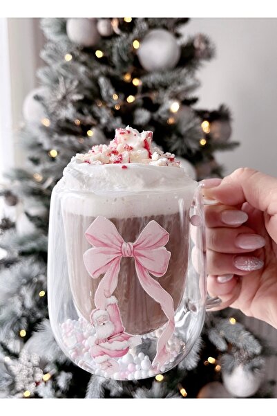 Rolin Design Yılbaşı Baskılı Boncuklu Çift Çidarlı Mug-Noel Baba