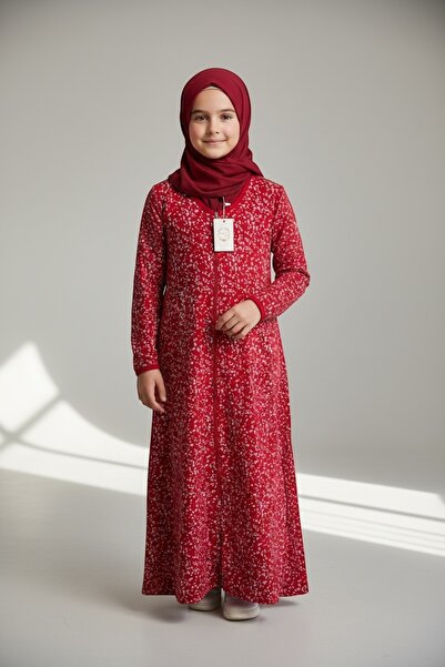 MERVIS BUTIK PAMUK VİSKON FERMUARLI MODEL KIZ ÇOCUK NAMAZ ELBİSESİ