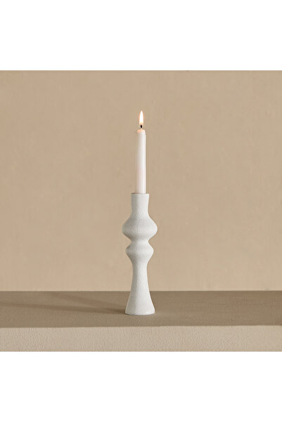 Home Box حامل شموع مخروطي الشكل من مادة البولي ريزين الخضراء بلمسة نهائية جصي...