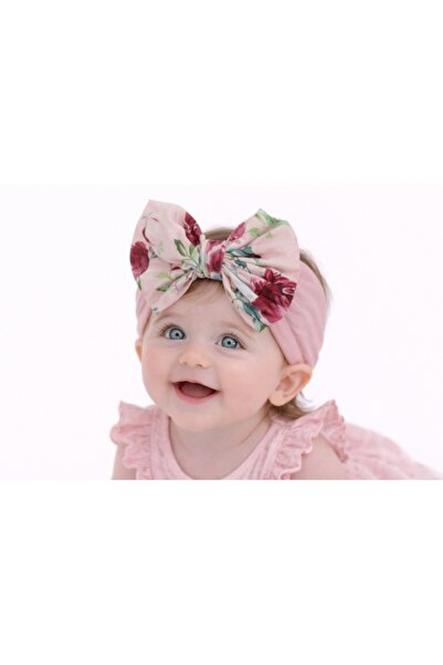 Superbaby Bentita roz banan lata cu funda inflorata aplicata