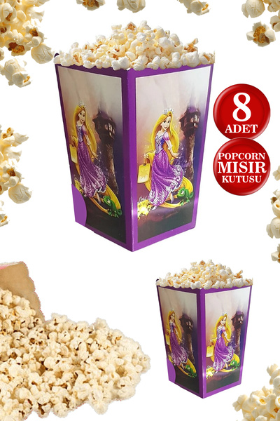 karanca parti süs صندوق فشار بتصميم الأميرة رابونزيل، مجموعة من 8 دلاء فشار