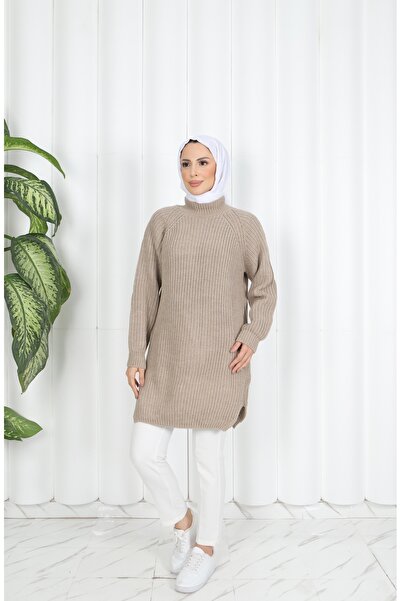 NİSUM MODA Slit Thick Knitwear Tunic
