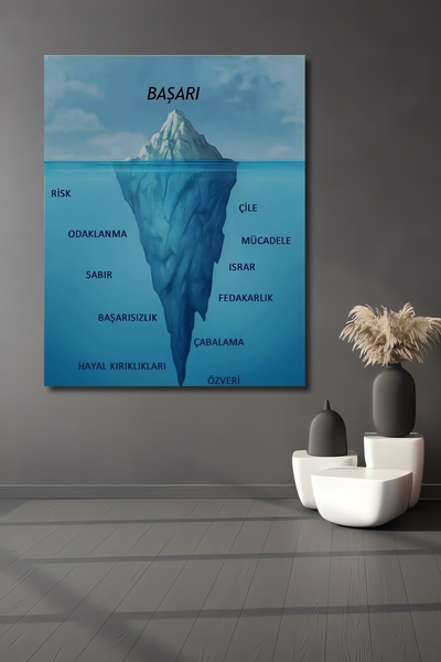 Teona Ahşap Başarı Buzdağı Görünümlü Modern Sanat Dekoratif Ahşap Ev,Antre,Sa...