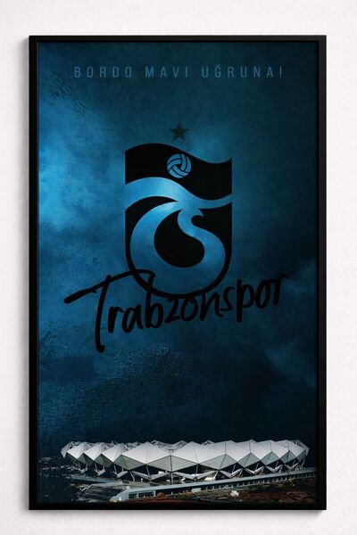 BuzzDesigns Trabzonspor Bordo Mavi Uğruna Dekoratif Çerçeveli Duvar Tablosu