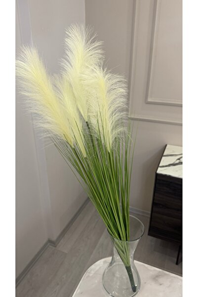 Yonca çiçekçilik YAPAY PAMPAS DEMETİ BEYAZ RENK 5 KAFA - TEK DEMET - 90 CM