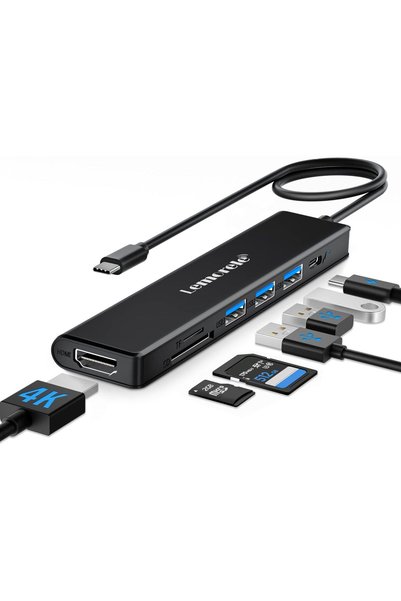 lemorele TC70 7 in 1 Type-C Hub Adaptör Çoğaltıcı 4K HDMI 100W PD USB 3.0 SD/...