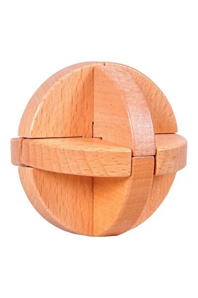 Exe 1 adet Küre, Silindir IQ zeka oyunu kilit Çözme ahşap oyuncaklar 7cm ebat...