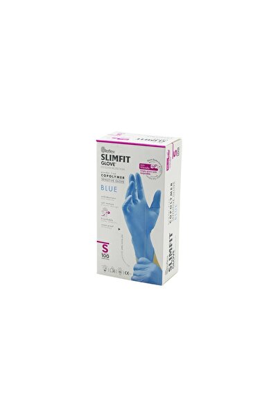 Go İthalat قفازات سليم فيت كود-027 إس زرقاء خالية من البودرة للفحص 100 قطعة (...