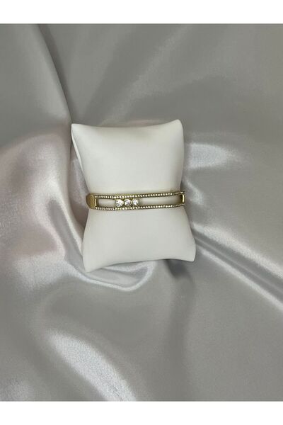 stainles steel Stoned Paperclip Model Stylish Women's Handcuff Bracelet