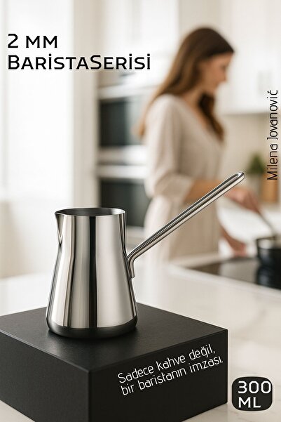 Transformacion Premium 304 Stainless Steel Coffee Pot - 300 ml Professional Barista Series, Heat Resistant Handle 722581