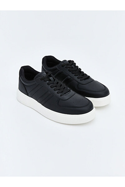LC Waikiki Black Leather Look Men's Sports Shoes