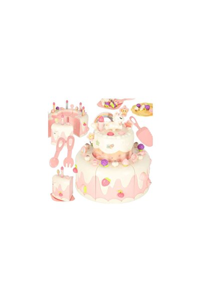 Three top online Birthday Cake Piled for Cutting Pink