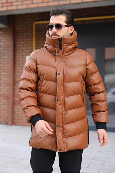 MODAEMAS Men's Winter Leather Coat
