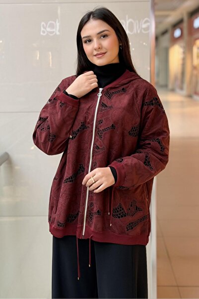 Ghisa Hooded Zippered Mesh Nubuck Jacket