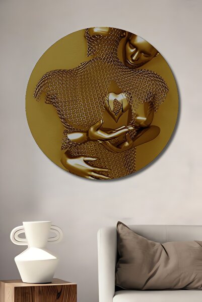 Teona Ahşap Χρυσό Εκτύπωση Τέχνης «Αγκαλιά» Τούλι ü, Στρογγυλή Εκτύπωση Τέχνη...