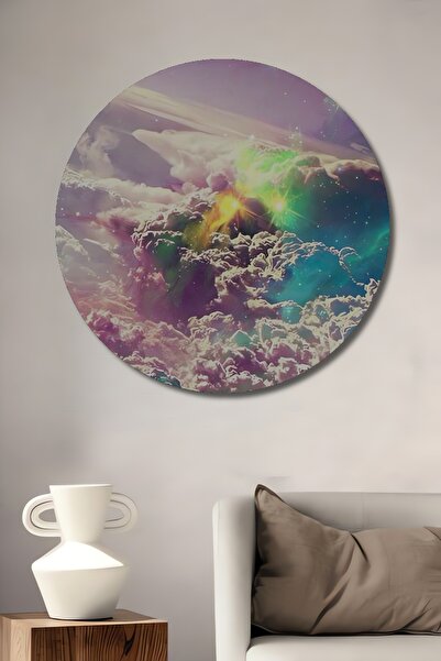 Teona Ahşap Πολύχρωμος χορός των σύννεφων με εφέ ακουαρέλας, ξύλινο διακοσμητ...