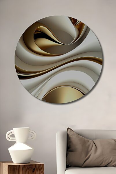 Teona Ahşap Pictură decorativă din lemn cu artă abstractă în folie de aur, pi...