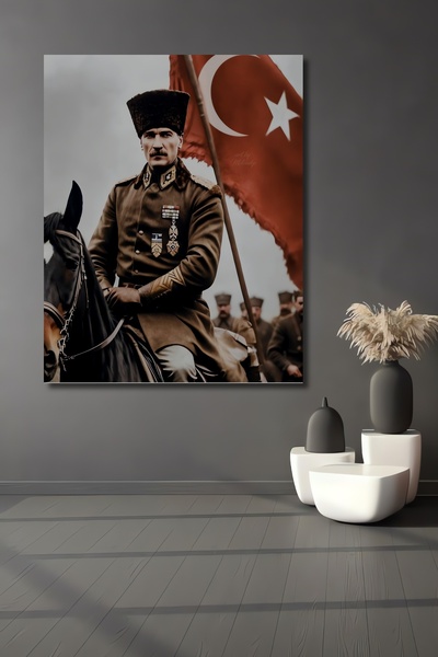 Teona Ahşap Διακοσμητικό ξύλινο πίνακα με ελαιογραφία του Γκάζι Μουσταφά Κεμά...