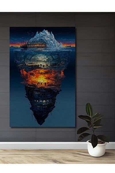 Teona Ahşap Orașul Misterios al Glacierei, tablou decorativ din lemn cu aspec...