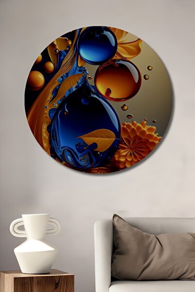 Teona Ahşap Pictură decorativă rotundă de perete, cu aspect de lemn, în stil ...