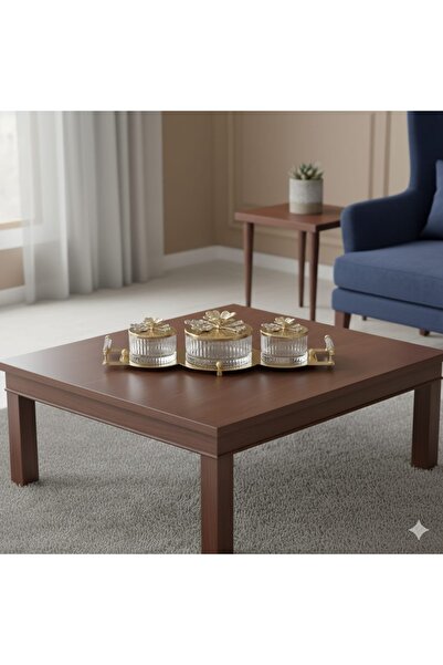 Henna Decorium Kelebek Dekorlu Cam 3'lü Şekerlik 2 Boy