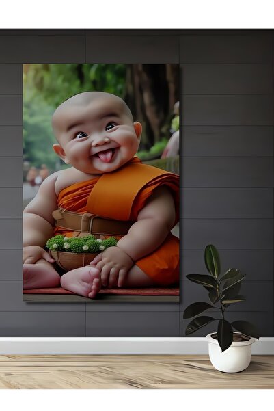 Teona Ahşap Tablou decorativ din lemn cu aspect de acuarelă cu un drăguț preo...