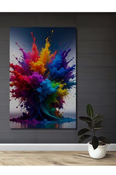 Teona Ahşap Tablou decorativ din lemn cu aspect de pictură în ulei, cu culori...