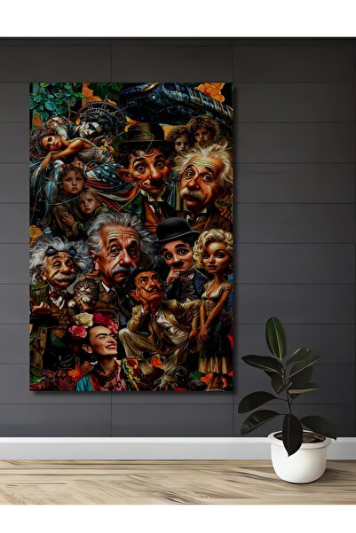 Teona Ahşap Dahi Icons Passage Ξύλινο Διακοσμητικό Τραπέζι με Εμφάνιση Ελαιογ...