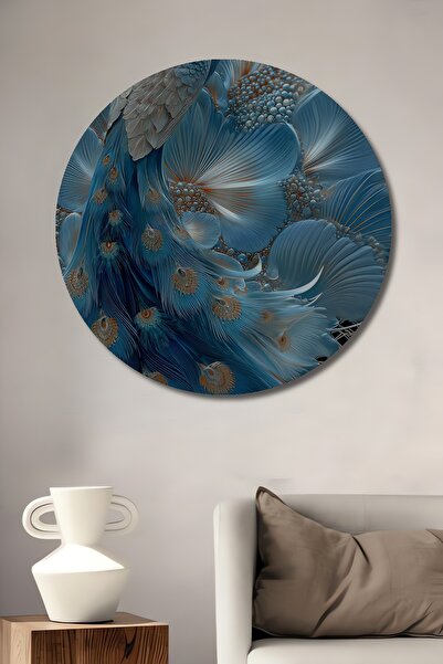 Teona Ahşap Pictură murală rotundă decorativă din lemn cu aspect de pictură î...