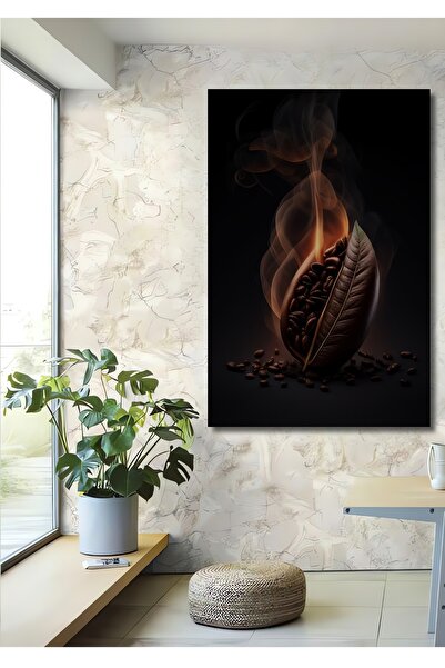 Teona Ahşap Tablou decorativ din lemn cu aspect de pictură în ulei cu boabe d...