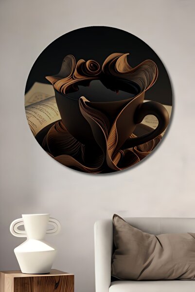 Teona Ahşap Pictură decorativă rotundă de perete cu aspect plăcut, sculptată ...